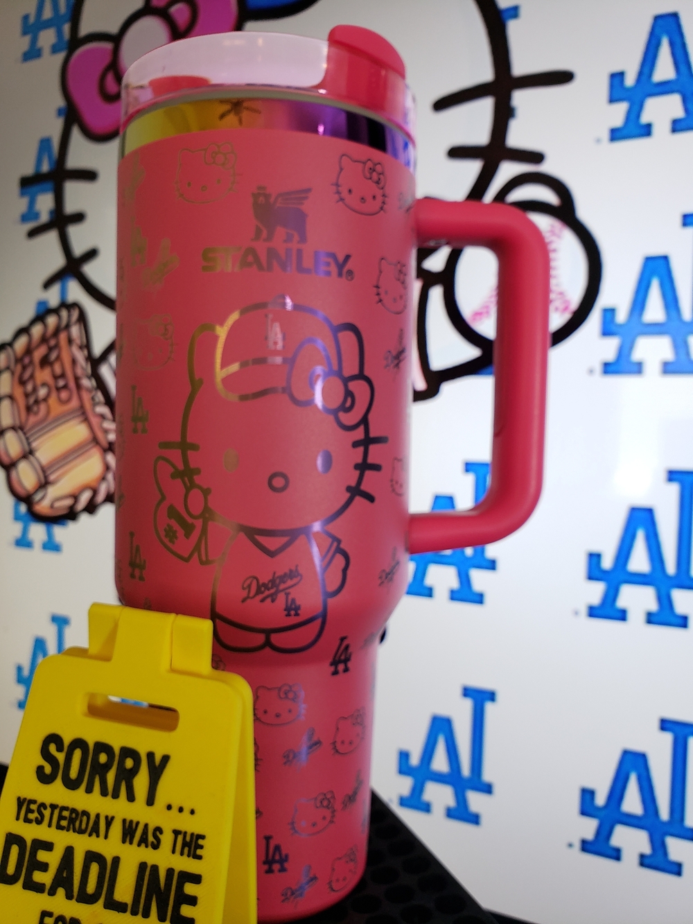 Stanley Hello Kitty Pink Dodgers Travel Mug